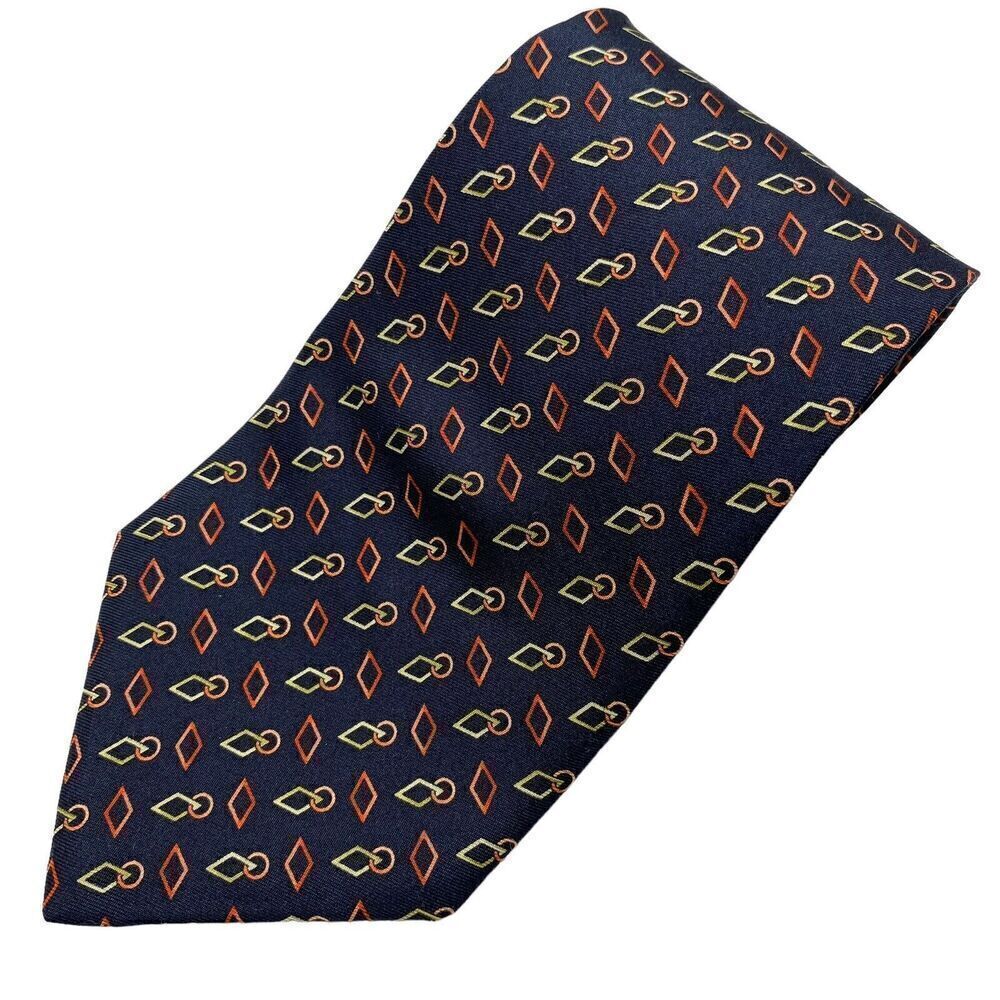 Brooks Brothers Basics Tie Men's Necktie Silk Geometric Black Classic Office
